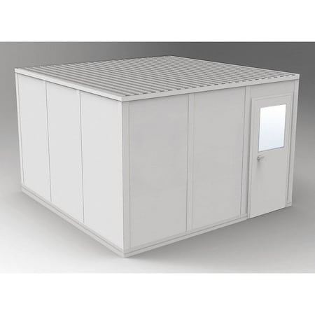 4-Wall Modular In-Plant Office, 8 ft 1 3/4 in H, 12 ft 4 1/2 in W, 12 ft 4 1/2 in D, Gray MPN:GV1212G