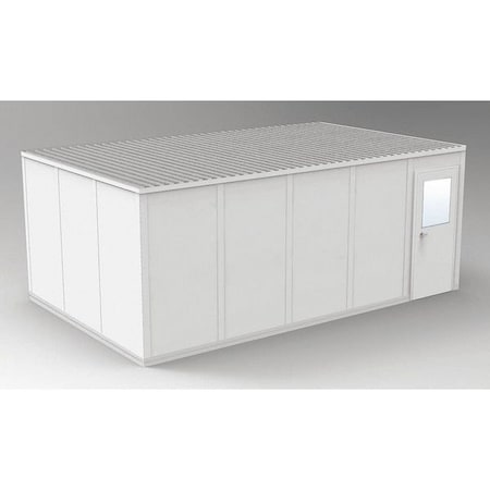 4-Wall Modular In-Plant Office, 8 ft 1 3/4 in H, 20 ft 4 1/2 in W, 12 ft 4 1/2 in D, Gray MPN:GV1220G