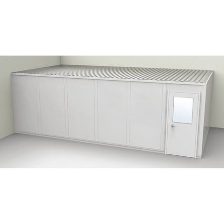 2-Wall Modular In-Plant Office, 8 ft 1 3/4 in H, 24 ft 1 1/4 in W, 12 ft 1 1/4 in D, Gray MPN:GV1224G-2