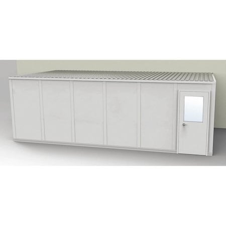 3-Wall Modular In-Plant Office, 8 ft 1 3/4 in H, 24 ft 4 1/2 in W, 12 ft 1 1/4 in D, Gray MPN:GV1224G-3