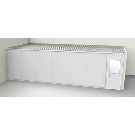 2-Wall Modular In-Plant Office, 8 ft 1 3/4 in H, 28 ft 1 1/4 in W, 12 ft 1 1/4 in D, Gray MPN:GV1228G-2