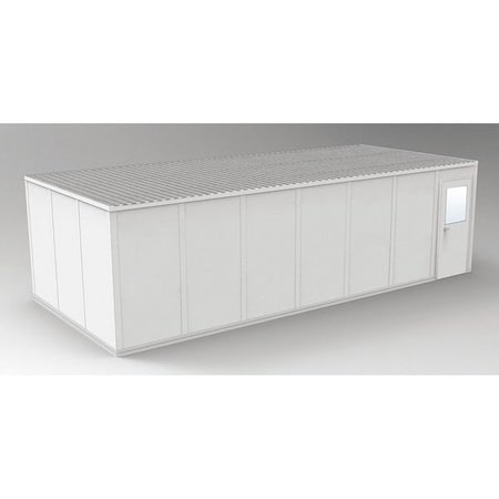 4-Wall Modular In-Plant Office, 8 ft 1 3/4 in H, 28 ft 4 1/2 in W, 12 ft 4 1/2 in D, Gray MPN:GV1228G