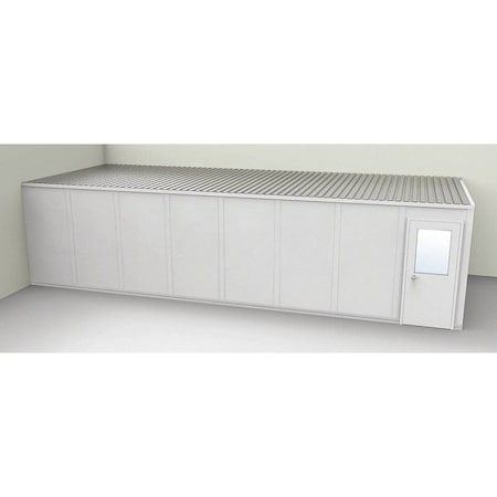 2-Wall Modular In-Plant Office, 8 ft 1 3/4 in H, 32 ft 1 1/4 in W, 12 ft 1 1/4 in D, Gray MPN:GV1232G-2