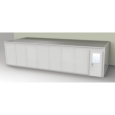 3-Wall Modular In-Plant Office, 8 ft 1 3/4 in H, 32 ft 4 1/2 in W, 12 ft 1 1/4 in D, Gray MPN:GV1232G-3