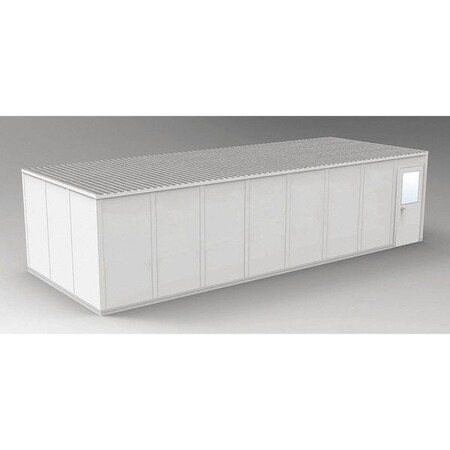 4-Wall Modular In-Plant Office, 8 ft 1 3/4 in H, 32 ft 4 1/2 in W, 12 ft 4 1/2 in D, Gray MPN:GV1232G