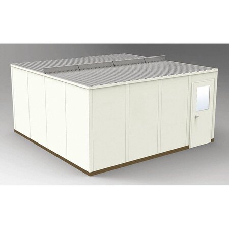 4-Wall Modular In-Plant Office, 8 ft 1 3/4 in H, 16 ft 4 1/2 in W, 16 ft 4 1/2 in D, Beige MPN:GV1616