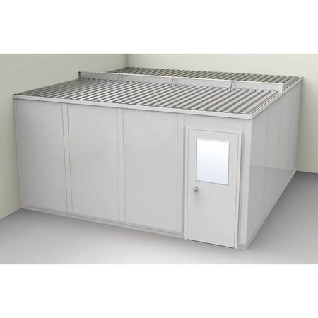 2-Wall Modular In-Plant Office, 8 ft 1 3/4 in H, 16 ft 1 1/4 in W, 16 ft 1 1/4 in D, Gray MPN:GV1616G-2