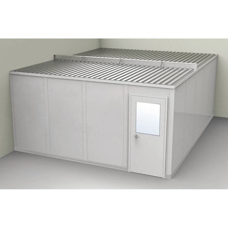 2-Wall Modular In-Plant Office, 8 ft 1 3/4 in H, 20 ft 1 1/4 in W, 16 ft 1 1/4 in D, Gray MPN:GV1620G-2