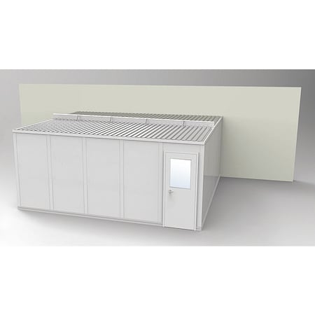 3-Wall Modular In-Plant Office, 8 ft 1 3/4 in H, 20 ft 4 1/2 in W, 16 ft 1 1/4 in D, Gray MPN:GV1620G-3