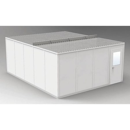 4-Wall Modular In-Plant Office, 8 ft 1 3/4 in H, 20 ft 4 1/2 in W, 16 ft 4 1/2 in D, Gray MPN:GV1620G