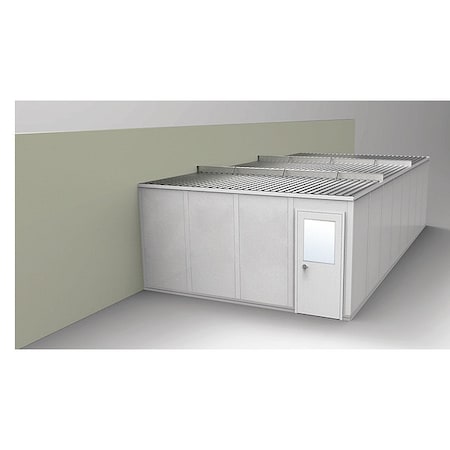 3-Wall Modular In-Plant Office, 8 ft 1 3/4 in H, 32 ft 4 1/2 in W, 16 ft 1 1/4 in D, Gray MPN:GV1632G-3