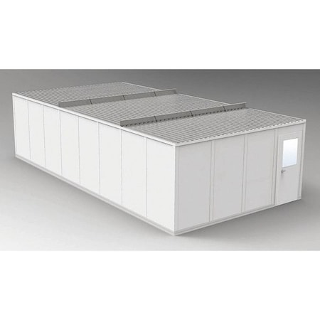 4-Wall Modular In-Plant Office, 8 ft 1 3/4 in H, 32 ft 4 1/2 in W, 16 ft 4 1/2 in D, Gray MPN:GV1632G