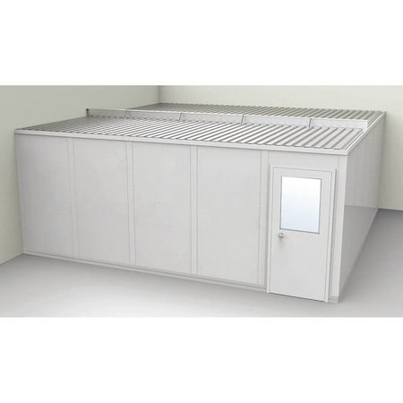 2-Wall Modular In-Plant Office, 8 ft 1 3/4 in H, 20 ft 1 1/4 in W, 20 ft 1 1/4 in D, Gray MPN:GV2020G-2