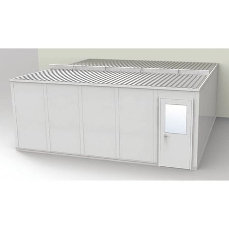 3-Wall Modular In-Plant Office, 8 ft 1 3/4 in H, 20 ft 4 1/2 in W, 20 ft 1 1/4 in D, Gray MPN:GV2020G-3