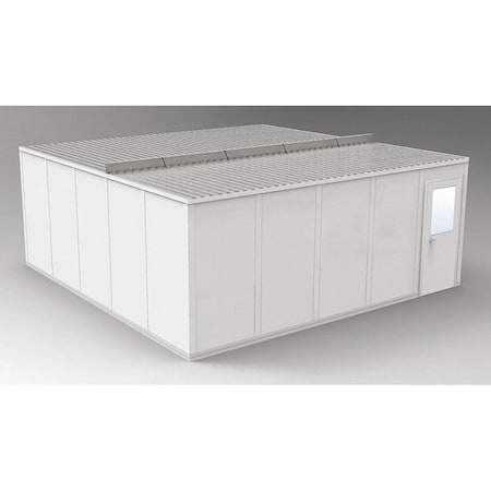 4-Wall Modular In-Plant Office, 8 ft 1 3/4 in H, 20 ft 4 1/2 in W, 20 ft 4 1/2 in D, Gray MPN:GV2020G