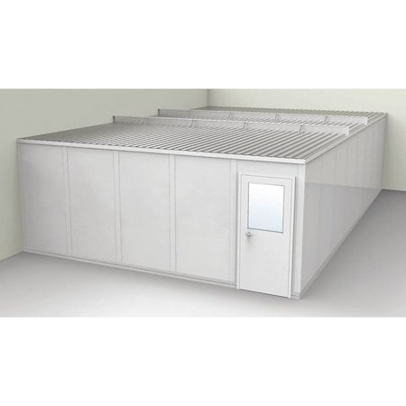2-Wall Modular In-Plant Office, 8 ft 1 3/4 in H, 32 ft 1 1/4 in W, 20 ft 1 1/4 in D, Gray MPN:GV2032G-2
