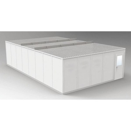 4-Wall Modular In-Plant Office, 8 ft 1 3/4 in H, 32 ft 4 1/2 in W, 20 ft 4 1/2 in D, Gray MPN:GV2032G