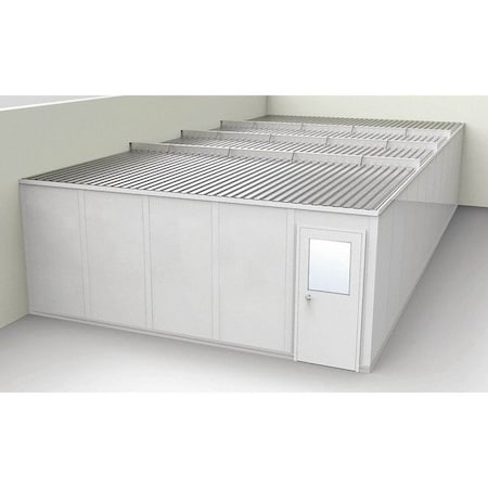 2-Wall Modular In-Plant Office, 8 ft 1 3/4 in H, 40 ft 1 1/4 in W, 20 ft 1 1/4 in D, Gray MPN:GV2040G-2