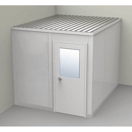 2-Wall Modular In-Plant Office, 8 ft 1 3/4 in H, 10 ft 1 1/4 in W, 8 ft 1 1/4 in D, Gray MPN:GV810G-2