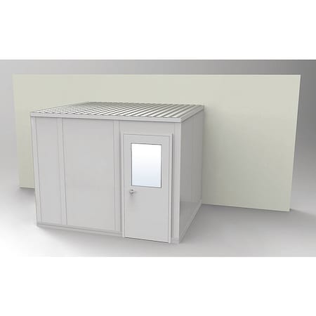 3-Wall Modular In-Plant Office, 8 ft 1 3/4 in H, 10 ft 4 1/2 in W, 8 ft 1 1/4 in D, Gray MPN:GV810G-3