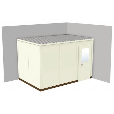 2-Wall Modular In-Plant Office, 8 ft 1 3/4 in H, 12 ft 1 1/4 in W, 8 ft 1 1/4 in D, Beige MPN:GV812-2