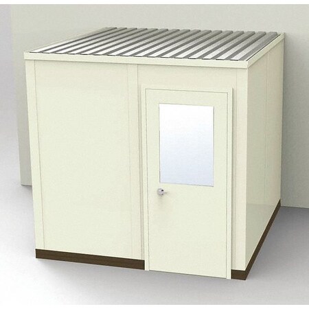 3-Wall Modular In-Plant Office, 8 ft 1 3/4 in H, 8 ft 4 1/2 in W, 8 ft 1 1/4 in D, Beige MPN:GV88-3