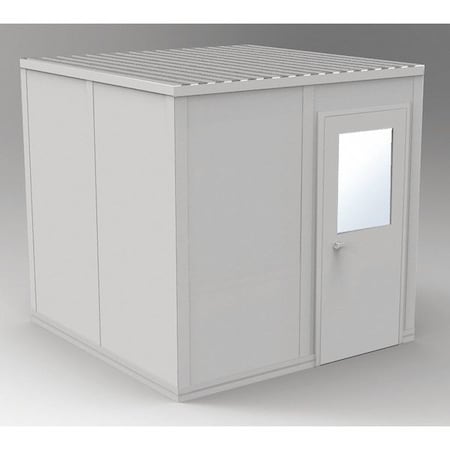4-Wall Modular In-Plant Office, 8 ft 1 3/4 in H, 8 ft 4 1/2 in W, 8 ft 4 1/2 in D, Beige MPN:GV88