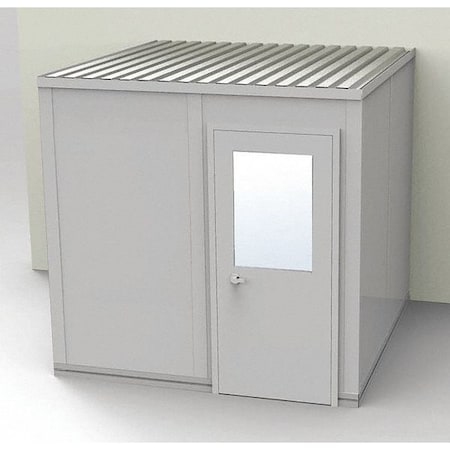 3-Wall Modular In-Plant Office, 8 ft 1 3/4 in H, 8 ft 4 1/2 in W, 8 ft 1 1/4 in D, Gray MPN:GV88G-3