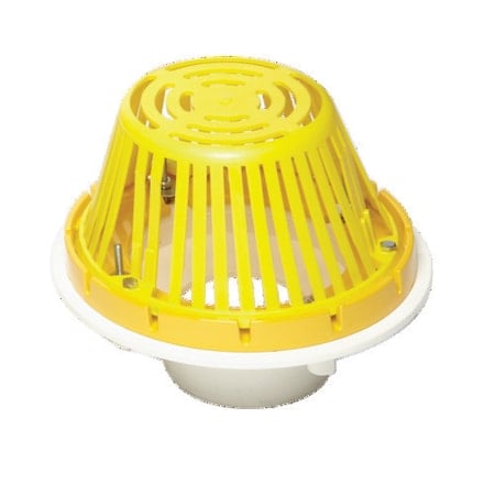 PVC Roof Drain With Plastic Dome, Fits 4
