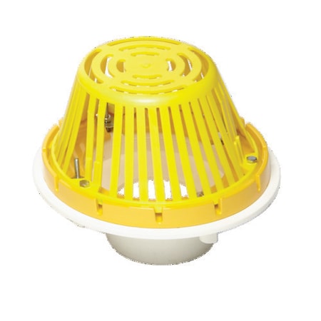PVC Roof Drain With Plastic Dome, Fits 6