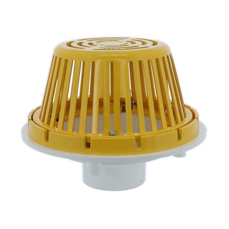 PVC Roof Drain With Aluminum Dome, Fits 4
