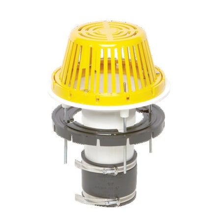 PVC Roof Drain With Aluminum Dome, Fits 3