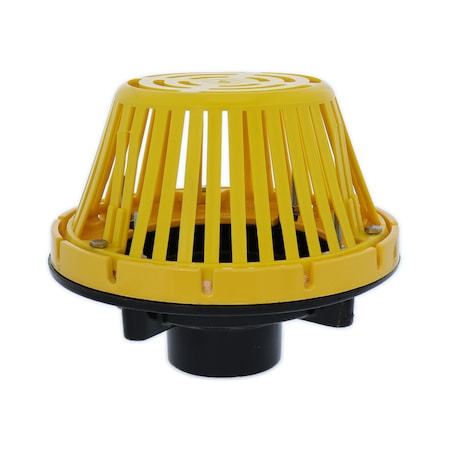 Cast Iron Roof Drain With Plastic Dome, Fits 6