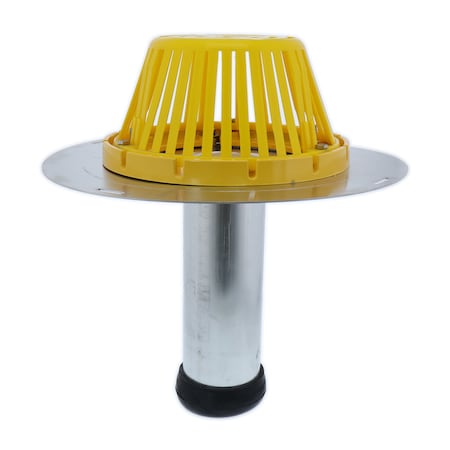 Aluminum Reroof Drain, Plastic Dome, Mechanical Seal, Fits 5