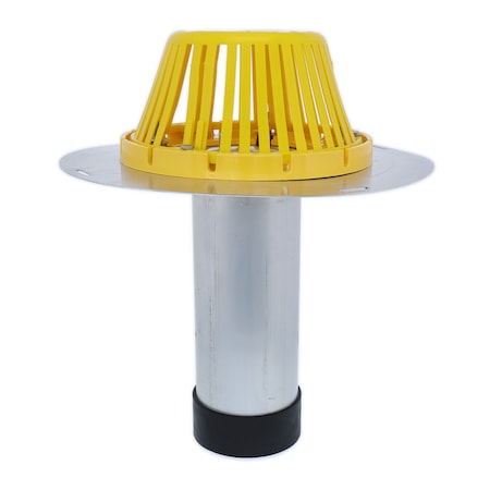 Aluminum Reroof Drain, Plastic Dome, Mechanical Seal, Fits 6