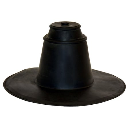 Roof Flashing With Adhesive Tape Ring, Small, Black EPDM, 1-3/4