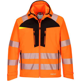 Portwest® Hi-Vis 4-Way Stretch Softshell Jacket ANSI Type R Class 3 4XL Orange/Black DX475OBR4XL