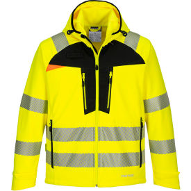 Portwest® Hi-Vis 4-Way Stretch Softshell Jacket ANSI Type R Class 3 6XL Yellow/Black DX475YBR6XL