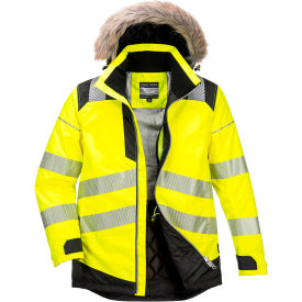 Portwest® Hi-Vis Winter Parka Jacket ANSI Type R Class 3 L Yellow/Black PW369YBRL
