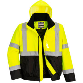 Portwest® Hi-Vis Contrast Bomber Jacket ANSI Type R Class 3 S Yellow/Black US363YBRS