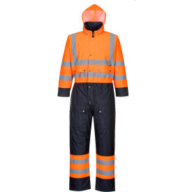 Portwest® ANSI Class 3 Hi-Vis Contrast Winter Coverall M Orange/Navy S485ONRM
