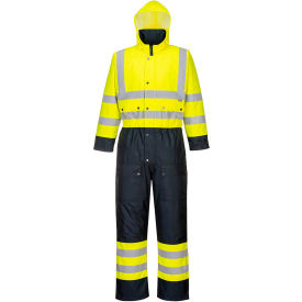 Portwest® ANSI Class 3 Hi-Vis Contrast Winter Coverall M Yellow/Navy S485YNRM