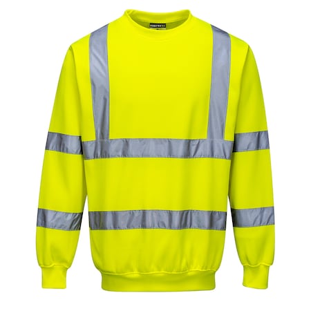 Hi-Vis Sweatshirt, Class 3, Type R, 65% Polyester, 35% Cotton, Yellow, S MPN:B303