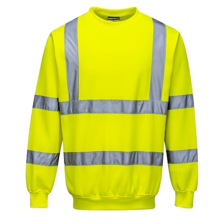 Hi-Vis Sweatshirt, Class 3, Type R, 65% Polyester, 35% Cotton, Yellow, 3XL MPN:B303