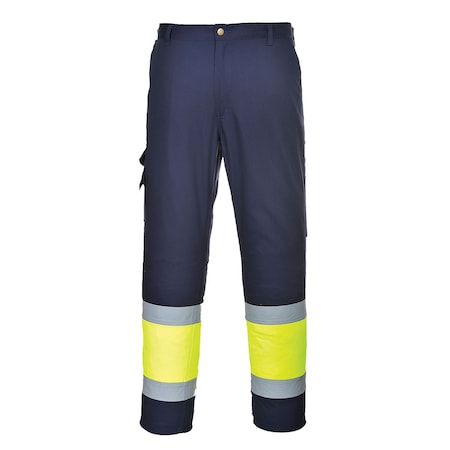 Hi-Vis Short Sleeve Work Shirt, Class 2, Type R, Poly/Cotton Kingsmill, Yellow/Black, S MPN:E067