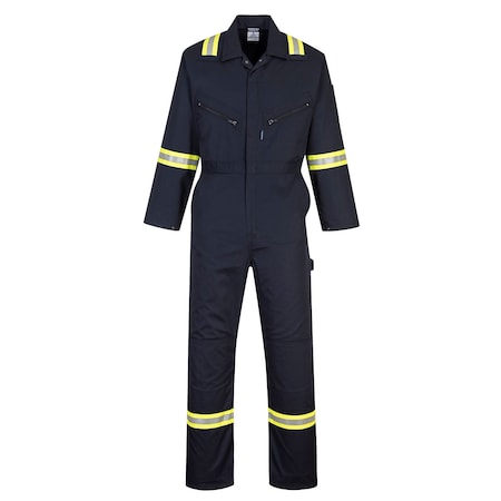 Iona Coverall, 65% Poly/35% Cotton, 7 oz., Xtra Enhanced, Navy, 5XL MPN:F128