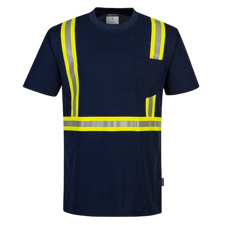Iona Xtra Enhanced T-Shirt, 100% Polyester, Navy, 4XL MPN:F131