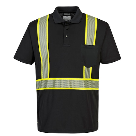 Iona Plus Polo Short Sleeve Shirt, 100% Polyester, Black, 2XL MPN:F140