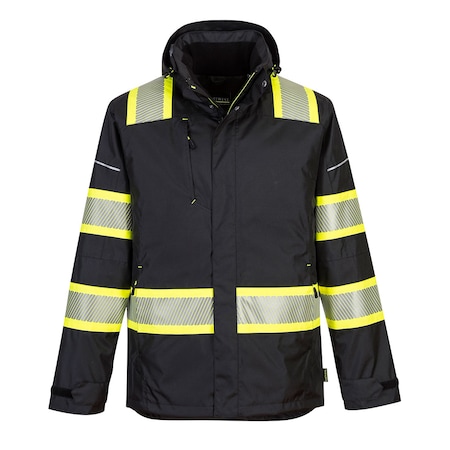 Hi-Vis Winter Jacket, 100% Polyester, Black, S MPN:F144