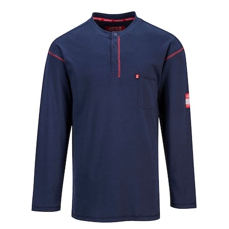Men FR Henley Shirt, Button, Cotton 3XL MPN:FR02